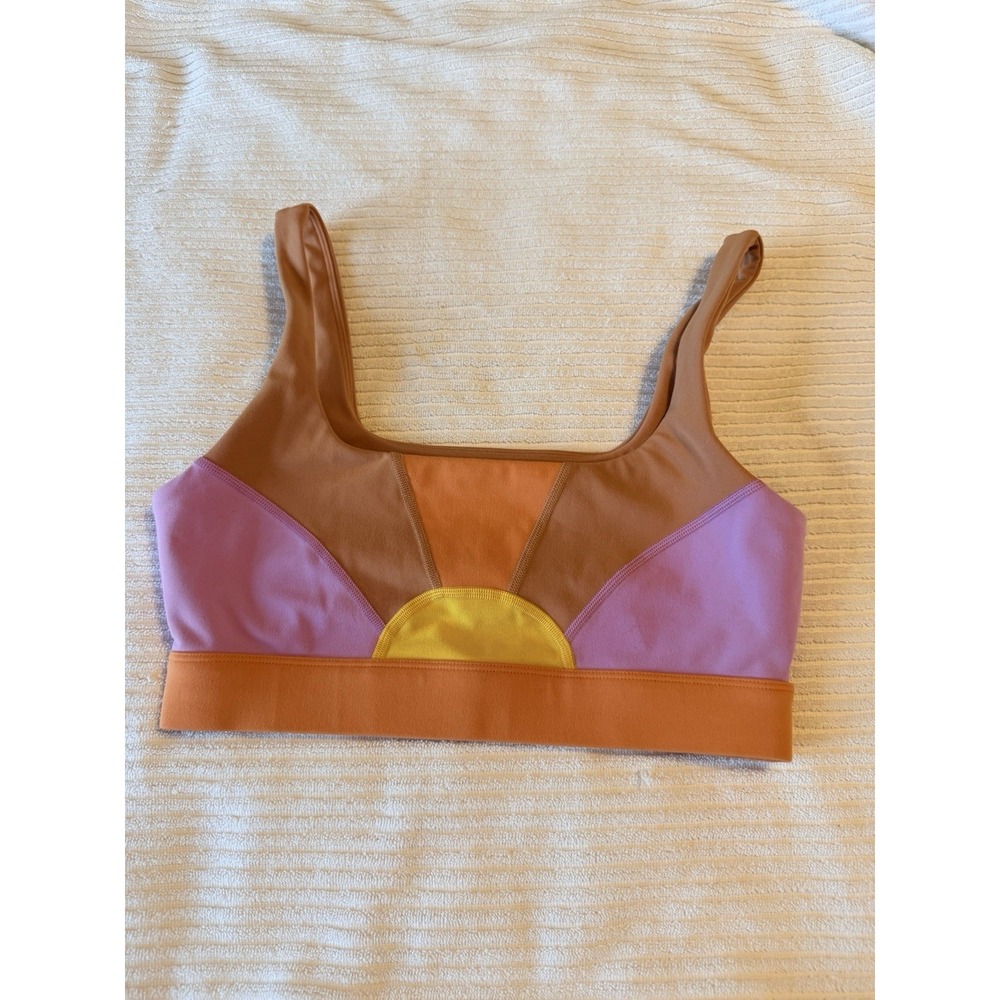 L*Space Sunburst Sports Bra Top in Neutral Shades Sunset Size Medium MSRP $99